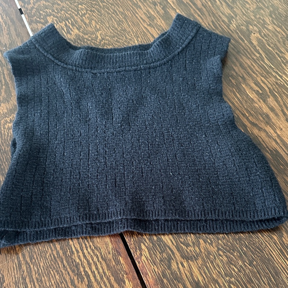free people Black Sleeveless Women's Sweater